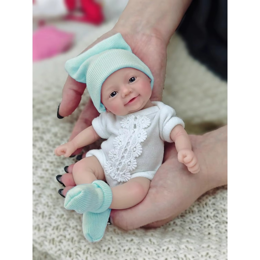 Reborn Baby Doll Silicone Realistic - 7 İnç Yeniden Doğmuş Bebek Tam