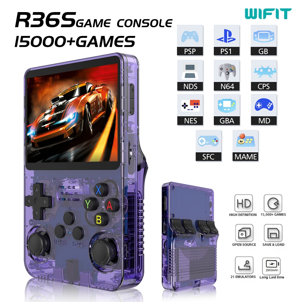 Retro Handheld Game Console R36S - R36s taşınabilir oyun konsolu, nostaljik 3D