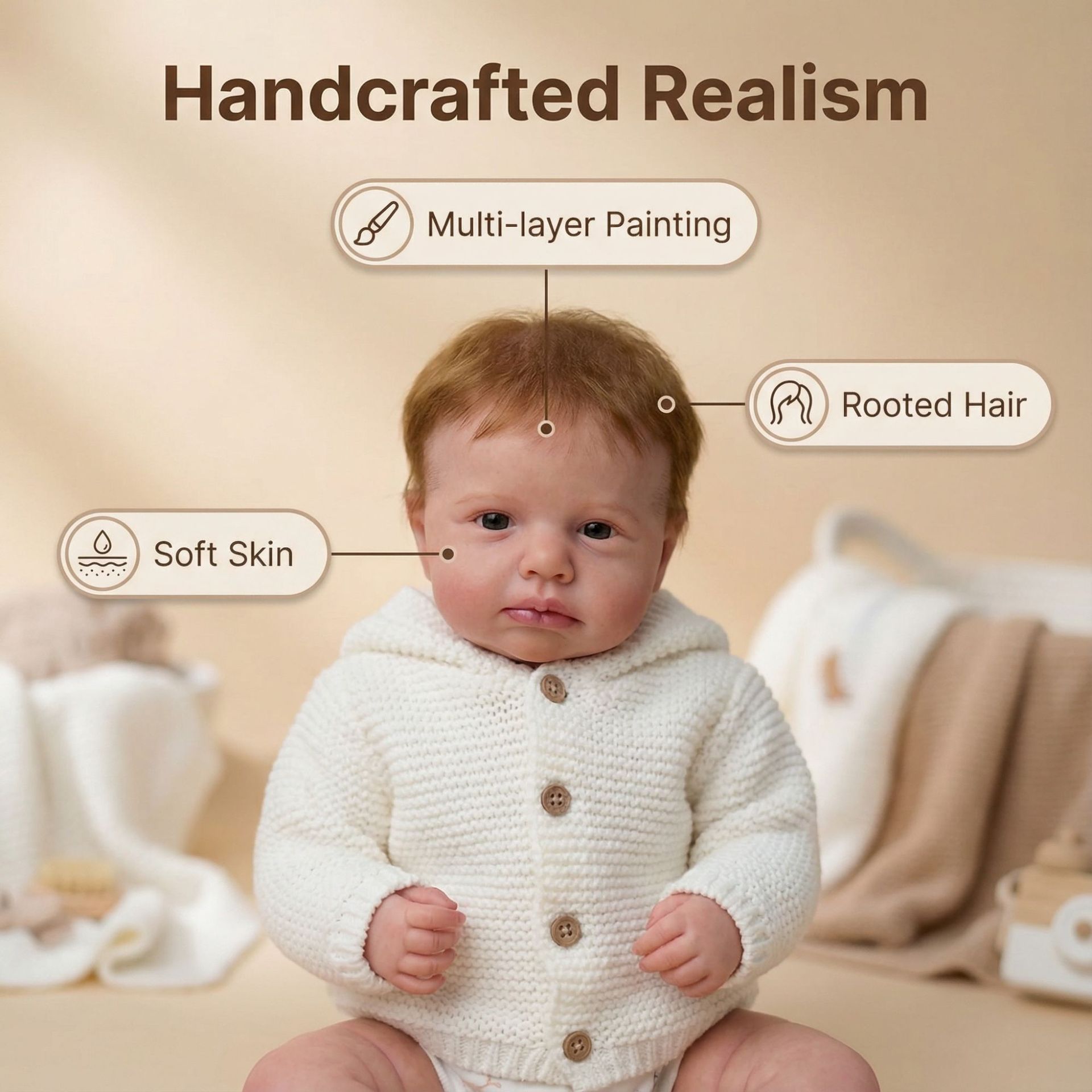 49 cm LOULOU Gerçekçi Yenidoğa - Reborn Baby Doll Silicone Realistic incelemesi ve fiyatı